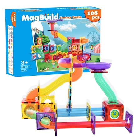 Zunammy Kids Magnetic Tile Fantasy Castle Building Block Set - 108 Piece ZU626492